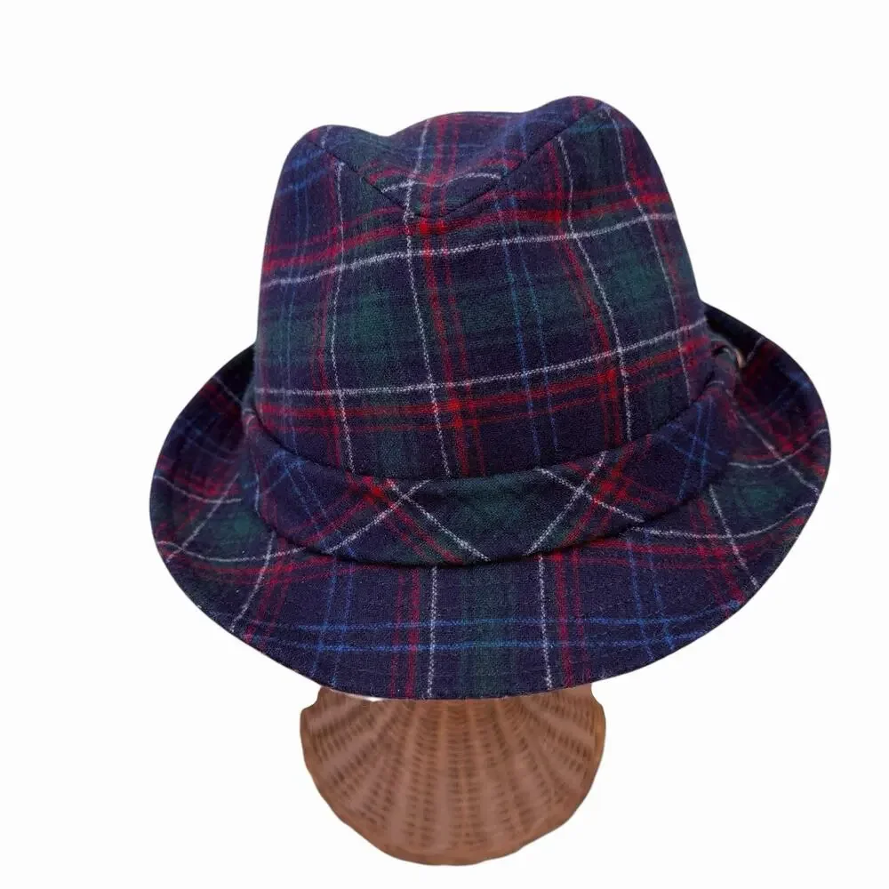 NWT Vintage Pendleton 100% Wool Plaid Fedora Hat Size Large